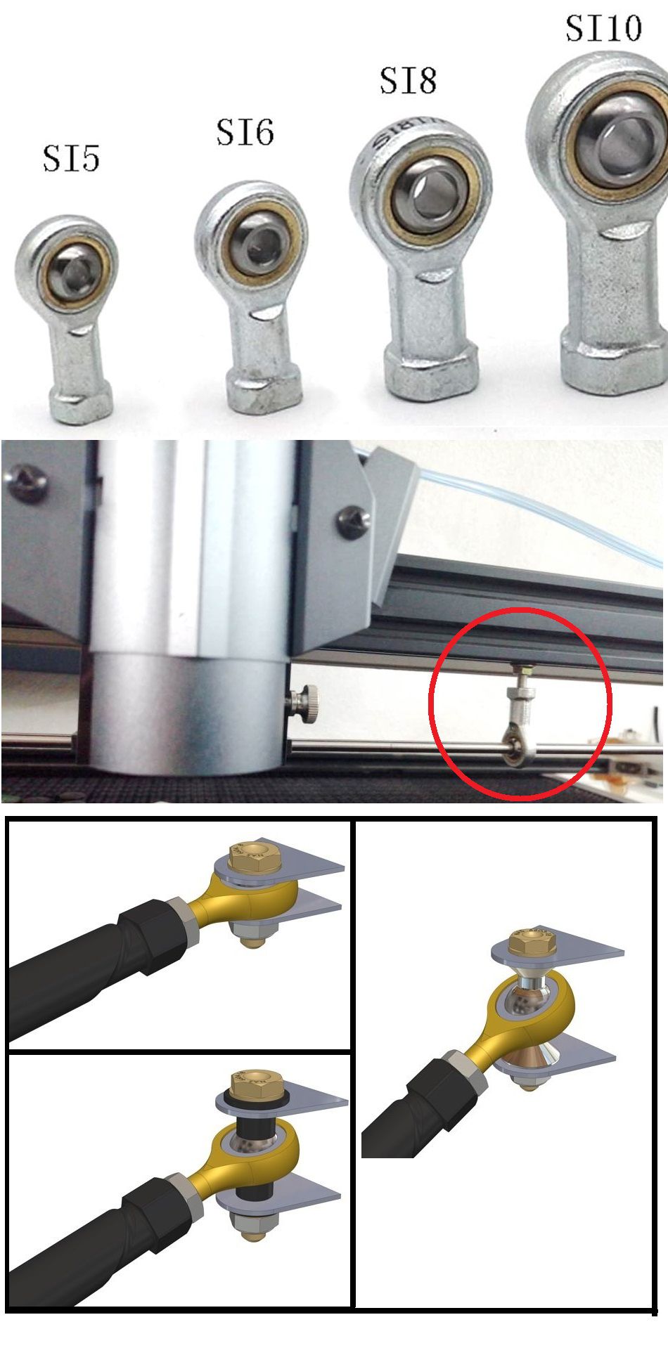 Tornillo Ojo de Pez Kossel con rodamiento 